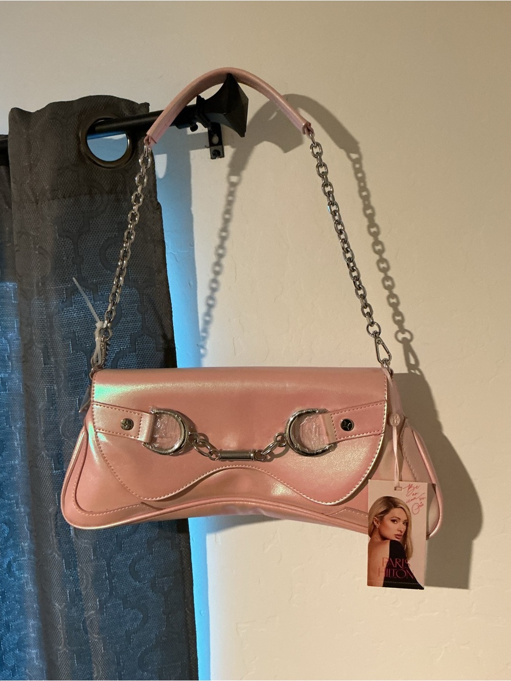 New with Tags Paris Hilton pink purse with chain strap